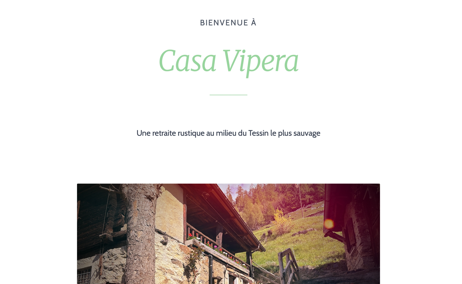 Casa Vipera - Site web célébrant un projet de refuge social en montagne au Tessin, Malvaglia
